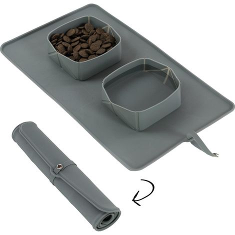 1 Ensemble gamelles chien, silicone hygiénique, pliable, 2 bols 600ml, voyage camping voiture (1/5)