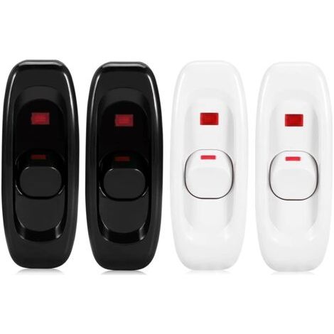 Interrupteur Intermédiaire Bouton De Commutation En Ligne 4 Pcs Interrupteur à Cordon Interrupteur Câble Lampe Bureau Interrupteur Bascule Cordon Lampe De Bureau à Usage Extérieur Noir Et Blanc (1/5)