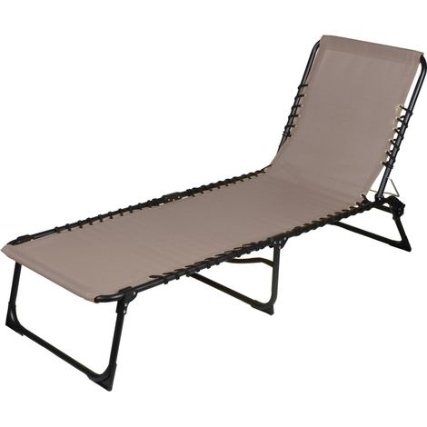 Lettino prendisole / Sdraio colore taupe 187x85x56 cm