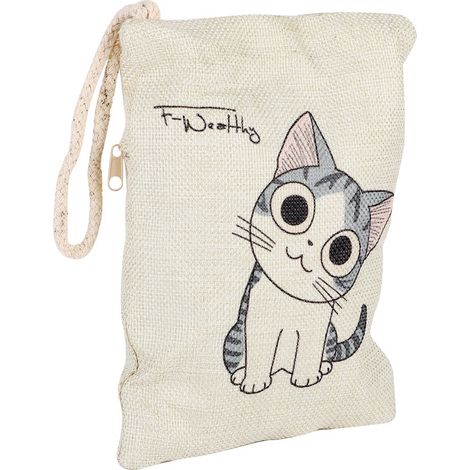 Sac purificateur d'air au charbon de bambou avec motif chat, désodorisant naturel pour l'intérieur de la voiture (4) (1/5)