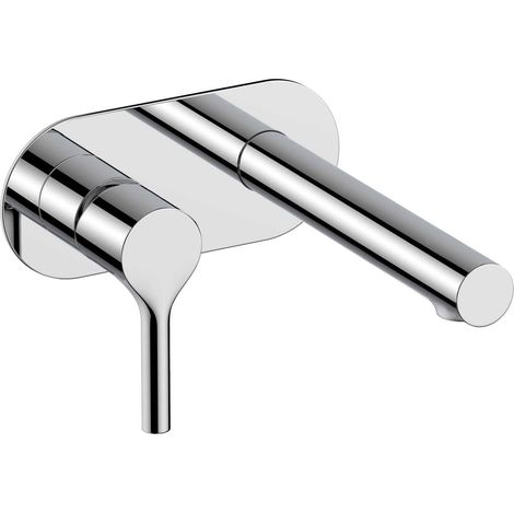 RAK Sorrento Chrome Wall Mounted Basin Mixer Tap with Back Plate - RAKSOR3007C (1/2)