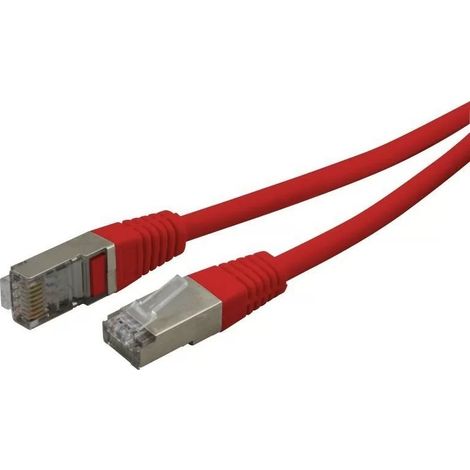 Cordon réseau RJ45 Cat.6 blindé FTP 1.00m Cuivre - Rouge - 33508