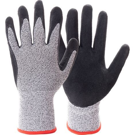 Guante resistente a cortes, guante para ostras, nivel de protección 5 en malla de alambre de acero inoxidable, apto para trabajar con ostras, cortar carne, jardinería y trinchar (XL). (1/5)