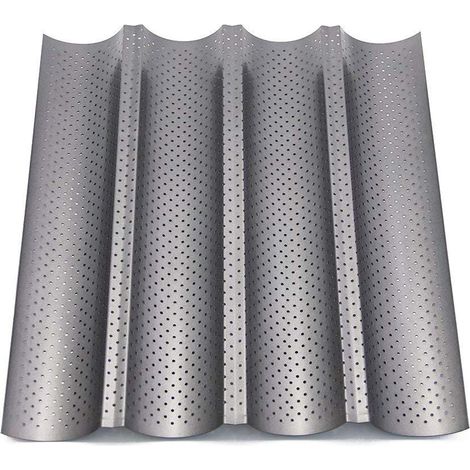 Plaque de Cuisson Perforée Moule 4 Baguettes Anti-adhésif Accessoire Indispensable pour Réussir des Baguettes, DIY (1/5)