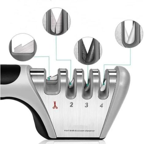 Aiktch - Aiguiseur Couteaux - 4 en 1 - Acier Tungstène - Diamant - Céramique (1/4)