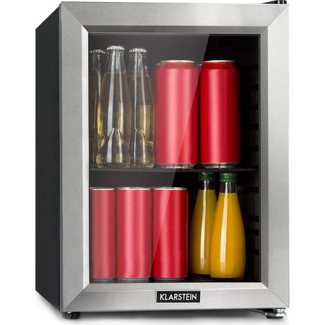 Klarstein Harlem Getränkekühlschrank Minibar, Kompressionskühlsystem, 23 Liter Fassungsvermögen, 5 Kühlstufen: 0 - 10 °C, geräuscharm: 39 dB, 1 Metallgitterboden, schwarz