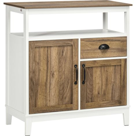 Meuble de rangement buffet BRUNA blanc et bois (1/5)