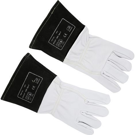 Paar WIG-Schweißerhandschuhe aus Ziegenleder, flammhemmend, wärmeisolierend und ölbeständig (1/5)