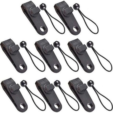 Lot de 8 clips pour auvent, clips pour bâche, tendeurs élastiques, support de bâche, boules élastiques. Fonepro (1/4)
