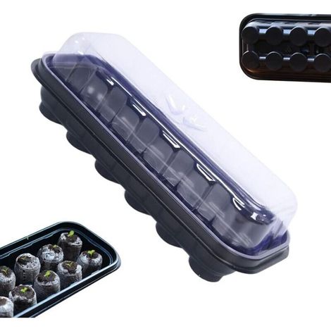 Plateau de germination, accessoires de jardinage transparents réutilisables, kit de culture 2 en 1 pour serre, intérieur, jardin, ferme, légumes, pépinières, semis d'hiver pour débutants