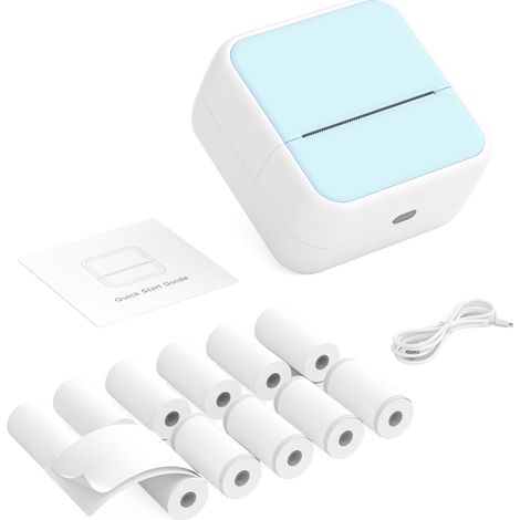 Mini imprimante de poche portable, impression photo instantanée thermique, machine d'étiquetage, connexion sans fil BT, compatible avec l'application Android IOS, prise en charge des reçus, mémos, aut (1/5)