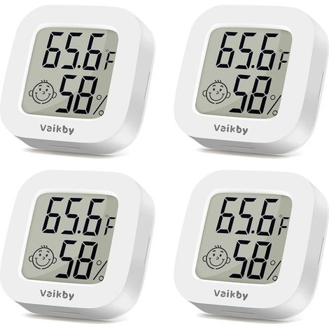 Lots de 4 thermomètres à Vaikby, hygromètres, thermomètres et thermomètres, maisons, surveillance et tempérament, serres, terrariums, caves, cigares, caves, vin, bureaux (1/5)