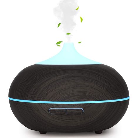 Humidificateur ultrason 300-400ml, arrêt auto, 3 modes, 7 couleurs, 3 temps, silencieux. Noir. (1/5)