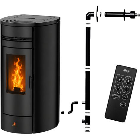 Poêle à granulés Étanche Hydro - LOLA 22 kW + kit conduit ventouse - (1/5)