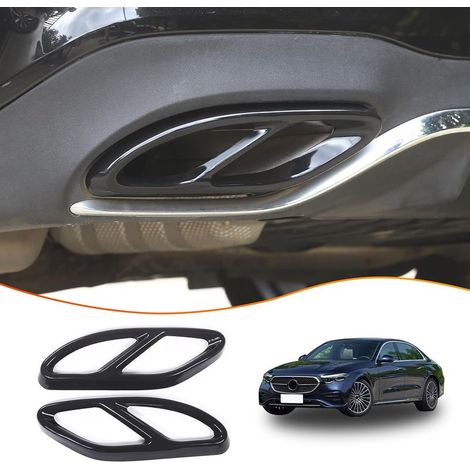 Stainless steel exhaust tailpipe cover for Mercedes-Benz A/B/C/E/CLA/CLS/GLC/GLE/GLS (Black) (1/5)
