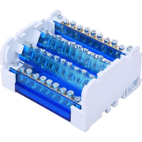 Répartiteur Tétrapolaire,repartiteur electrique,Repartiteur Electrique,Din Rail Terminal Block,411 Terminal Block Distribution Box Din Rail 4 Niveaux Monophasé Pour Le Génie Électrique (1/5)