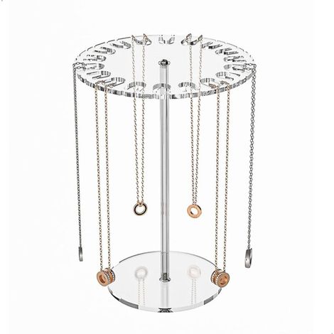 Necklace Holder Jewelry Display Stand, Acrylic Round Bracelet Holder Bracelet Stand, Necklace Storage Bracelet Display Stand, Jewelry Tree for Necklaces and Bracelets (1/5)