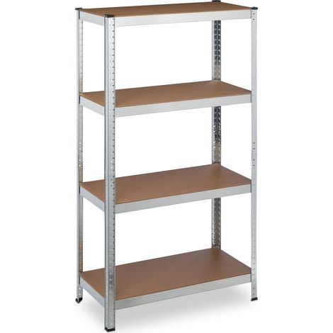 Scaffale modulare per carichi pesanti 157 x 80 x 40 cm per garage officina stoccaggio in MDF argento 130010145