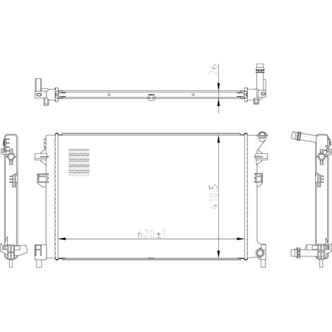 Radiateur, refroidissement du moteur NRF 50042 AUDI 5Q0121251EK 5Q0121251FB