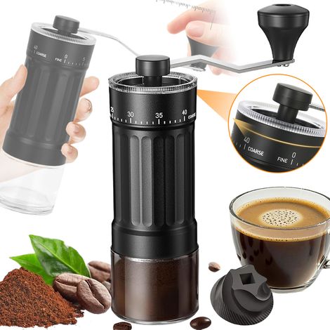 Mini moulin à café manuel à 40 réglages, Noonedibs, moulin à café portable d'une capacité de 30 g, moulin à café à meules coniques avec manivelle, idéal pour les voyages, le camping, le bureau, l'espr (1/5)