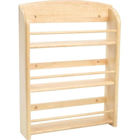 Étagère à épices Bois d'hévéa Fixations incluses (Pots à épices non fournis)