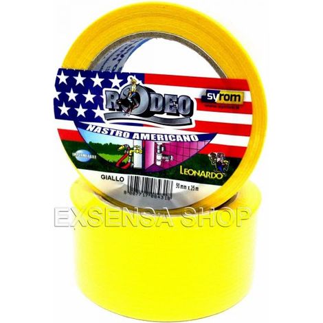 1 NASTRO ADESIVO TELATO AMERICANO 50mm x 25mt IN TELA TANTI COLORI DISPONIBILI COLORE GIALLO