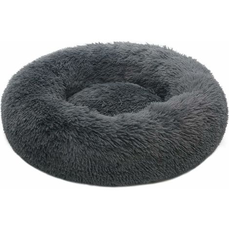 Dog Bed 40CM Cat Bed Washable Dog Bed Non-Slip Round Plush Pet Bed Round Cushion for Cat Dog (Light Gray) (1/5)