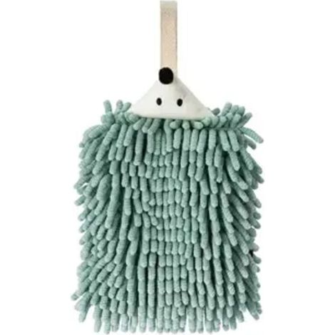 Essuie-mains de cuisine essuie-mains de salle de bain avec boucle de suspension serviette en microfibre absorbante douce à séchage rapide vert