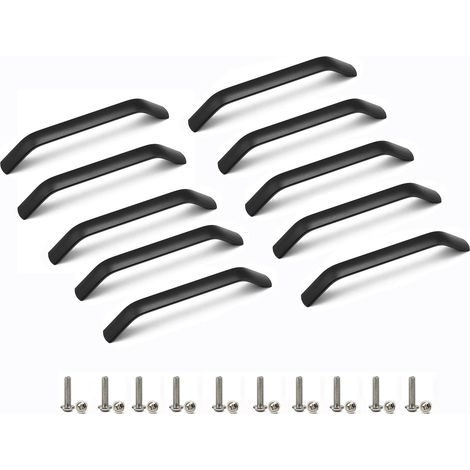 Units Bow Shaped Cabinet Handles Kitchen Cupboard Drawer Door Bathroom Furniture Pulls Hole Centers Matte Black 10 128mm (1/5)