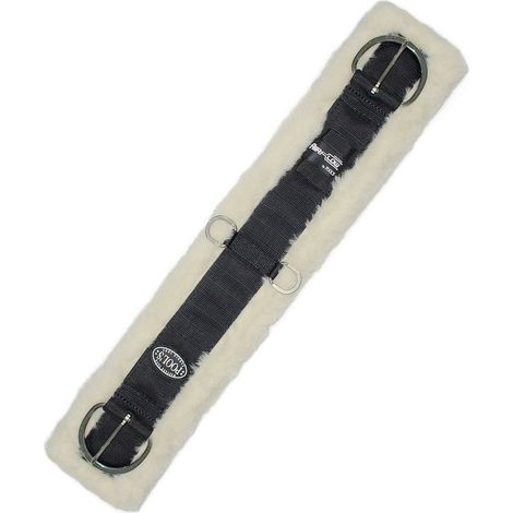 36" = 91 cm, Nero: Sottopancia western airflow Pool's in pura lana e fibbie inox