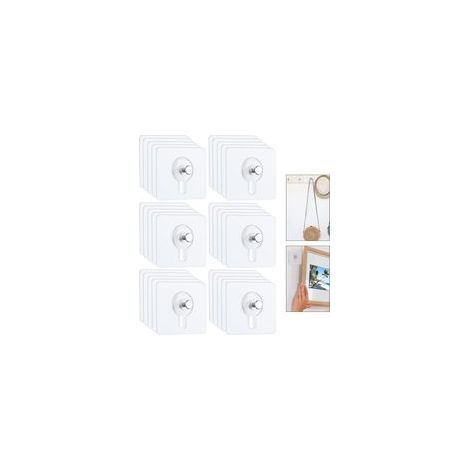 Lot de 30 Accroche Tableau Sans Percer, Fixation Murale Transparent Accroche Cadre, Crochets Auto-adhésifs pour Accroche Cadres Photo,Miroir