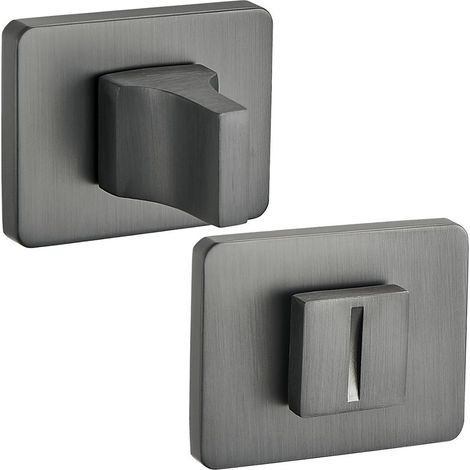 Letrero rectangular para puerta de baño con roseta de grafito (1/3)