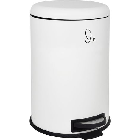 SVITA T20 Treteimer 20 Liter Abfalleimer Mülleimer Mülltonne Weiß (1/5)