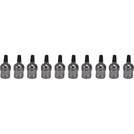 Lot de 10 douilles de plafond rétro élégantes et résistantes en aluminium pour ampoules E26 et E27 (1/5)