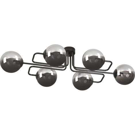 Lampadario Emibig Brendi 6 luci E14 nero grafite metallo (1/5)