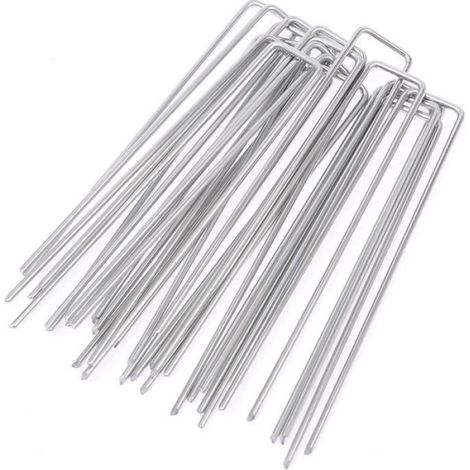 Piquets De Fixation - Acier Galvanisé - 150x25 mm - Ø 3 mm - 100 Pièces (1/4)