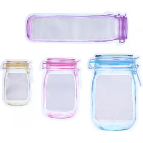 40 Sacs Réutilisables de Conservation Alimentaire, Grande Capacité, Design Étanche avec Fermeture Éclair, pour Collations et Repas à Emporter
