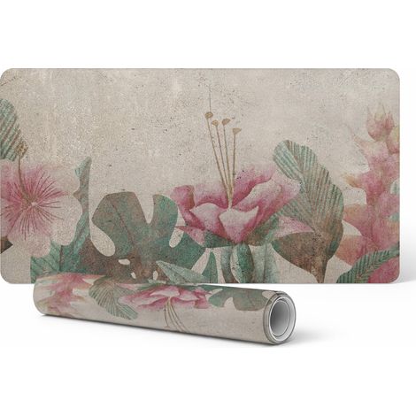 Alfombrilla para escritorio de videojuegos con estampado floral vintage de 90x45 cm.