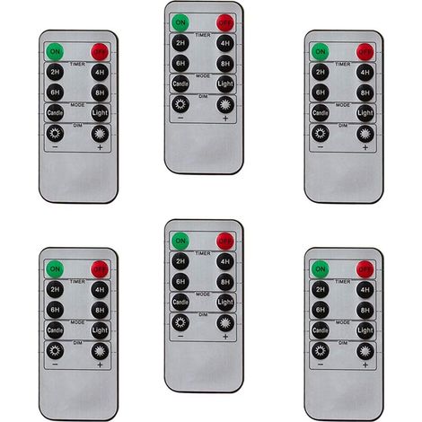 Télécommande 10 Touches Pour Bougie LED - Minuterie 24 Heures - Effet Scintillant - Lot De 6 (1/5)