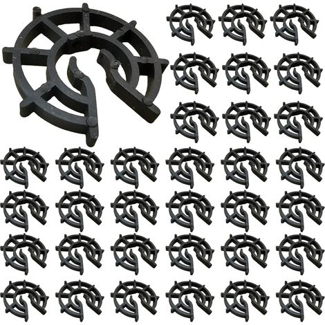 Lot de 100 Cales d'armatures pour Fer à Béton de Ø8 à Ø12, Enrobage Epaisseur 15 mm, pour Fixation Verticale, Dalle Armé Ferraillage, Accessoire de Coffrage à Clipser, Plastique, Noir (1/5)