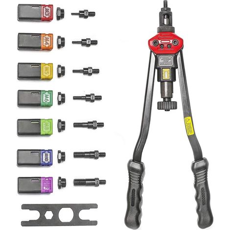 Hand-Nietmaschine 440 mm, Größen: M3 M4 M5 M6 M8 M10 M12 BT607 Blindnietzange, Nietwerkzeug mit Mutter-Einstellung-System (1/5)