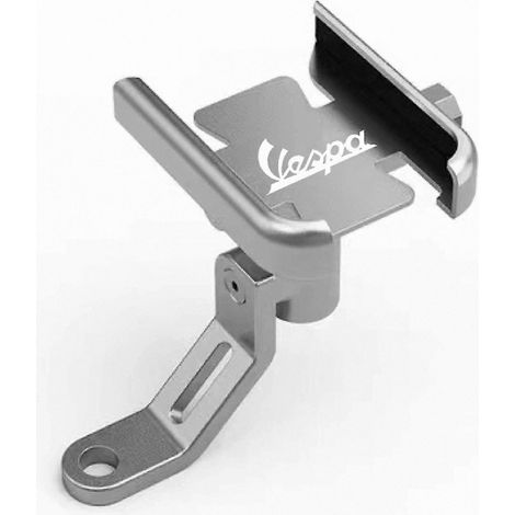Support téléphone rétroviseur argenté pour scooter, accessoire GPS moto universel, compatible 50cc à 300cc, fixation guidon moto (1/5)