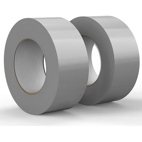 Deux rouleaux de ruban adhésif argenté super adhésif, de 1,97 pouce de large et de 21,87 yards de long. (1/5)
