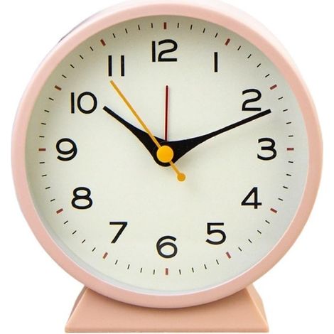 Minimalist metal alarm clock for creative office, luminous, silent, for student room, digital alarm clock (Pink)