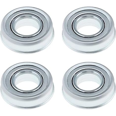 VGOL 4pcs Roulements de Roue de Coffre Roulements de Brouette de Remplacement Bride en Acier au Carbone Roulements à Billes à Gorge Profonde 16mm de Diamètre Intérieur (1/5)