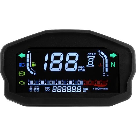 Vitezometru motocicleta, negru, LED, 165x93x45mm, pentru motociclete cu 1/2/4 cilindri (1/5)