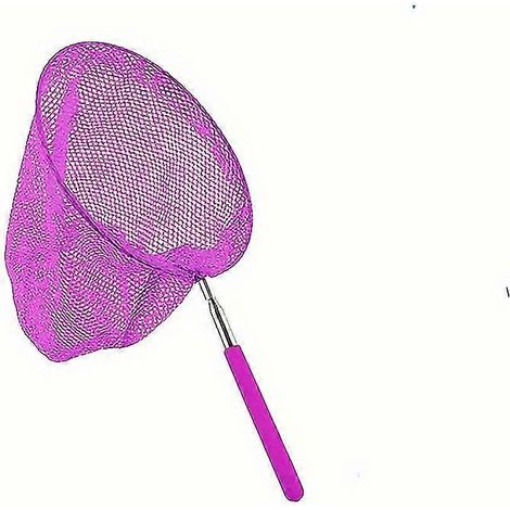 1 Épuisette télescopique - Capture d'insectes et de poissons multifonctionnelle - Poignée télescopique résistante avec revêtement antidérapant - Couleurs vives, légère et portable, violette (1/5)