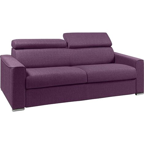 Divano letto 4 posti express in tessuto viola con seduta memory foam Letto 160 cm Materasso 14 cm - VIZIR (1/3)