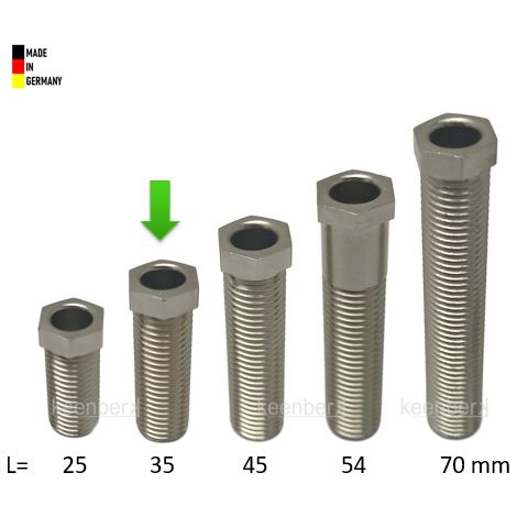 Universal Hohlschraube M12 x 1,5 vernickelt - Länge 35 mm passt bei vielen Spülen