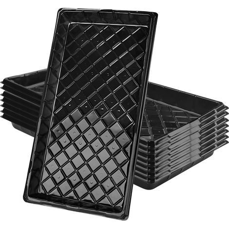 8 Pièce Barquette Bacs à Semis 22x11x1.8 in Plateau de Semis Culture sans Trous pour Légume Fleurs Germination Jardin Serre (1/5)